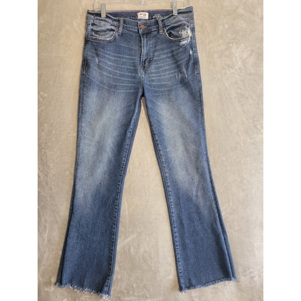 Kensie Vintage Luxe The Tessa High Rise Bootcut Jeans Distressed Denim Sz 10/30